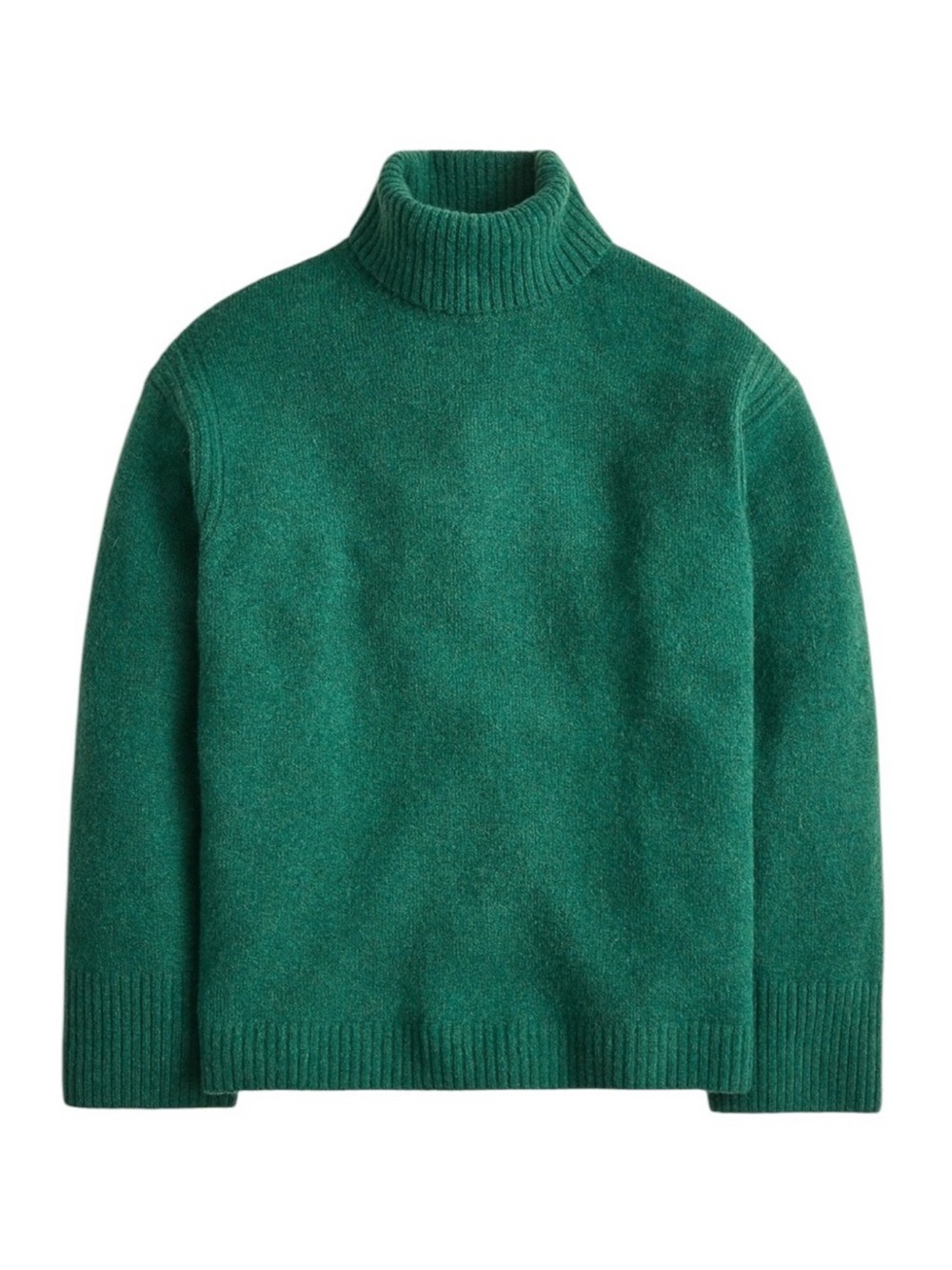 J. Crew Turtleneck Sweater in Supersoft Yarn Size Medium Green Oversized Fall